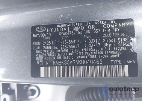 2019 Hyundai Kona Ev Limited из США, поврежденный, VIN KM8K33AG5KU040465